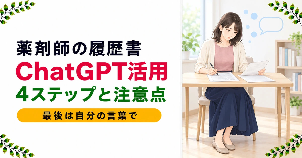 薬剤師がChatGPTを履歴書作成に活用する方法と注意点を解説