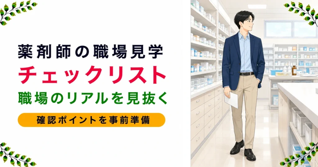 薬剤師の職場見学チェックリスト｜調剤薬局・病院・DS別確認ポイント・ブラック職場の見抜き方・大手チェーンの注意点まで