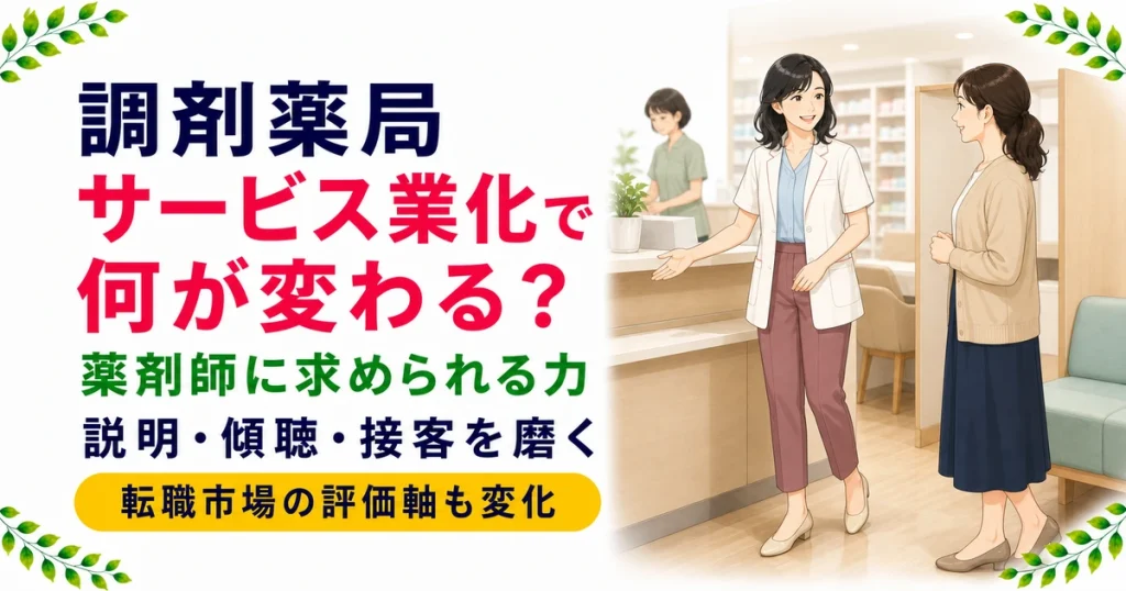 調剤薬局のサービス業化で薬剤師に求められるスキルと転職