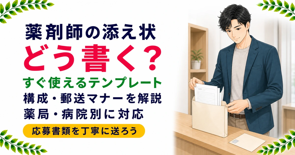 薬剤師の添え状の書き方|そのまま使えるテンプレートと郵送マナーを現役薬剤師が解説