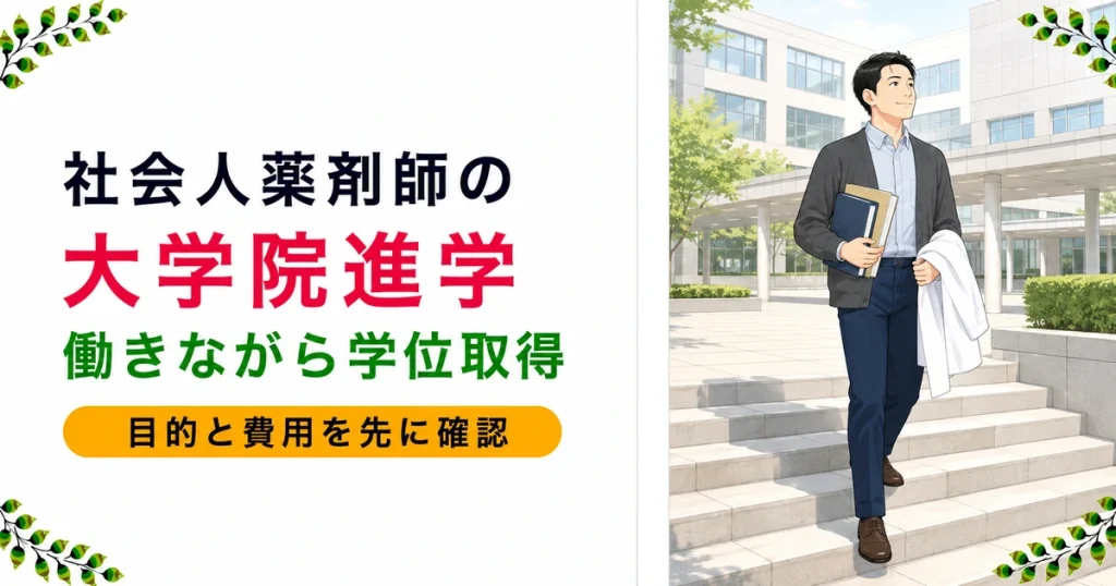 薬剤師は大学院に進学すべき？転職への影響・学位別転職先・社会人大学院の実態を現役薬剤師が解説
