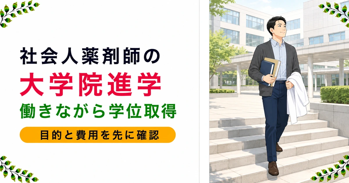 薬剤師は大学院に進学すべき?転職への影響・学位別転職先・社会人大学院の実態を現役薬剤師が解説