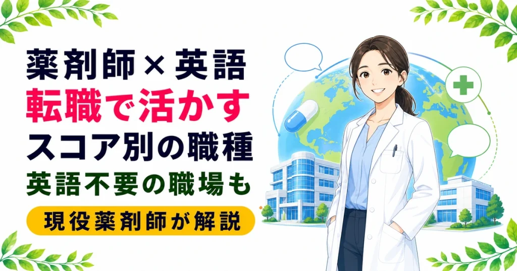 薬剤師×英語の転職｜TOEICスコア別に転職できる職種・年収と英語不要の職場まとめ