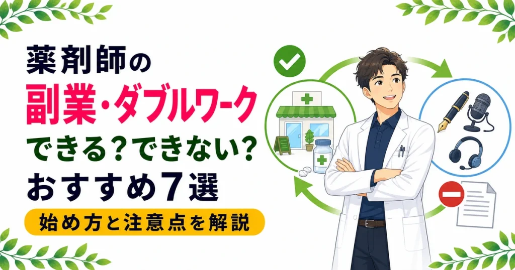 薬剤師の副業・ダブルワーク完全ガイド｜できる人・できない人の違いとおすすめ7選
