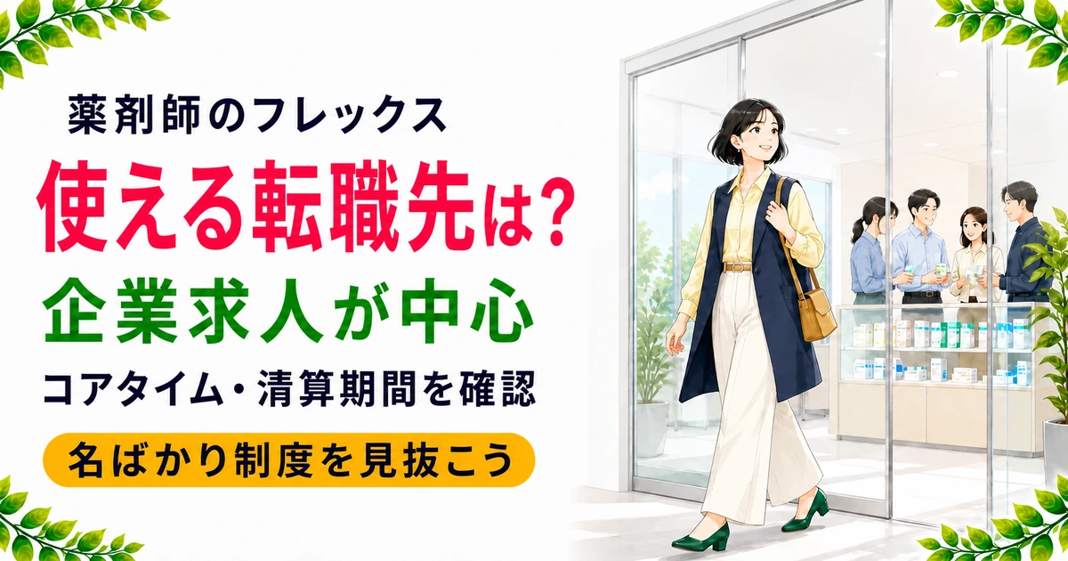 薬剤師がフレックスタイム制で働ける転職先|探し方と注意点