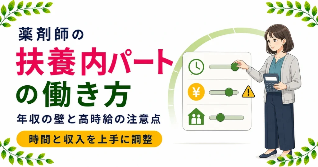 薬剤師の扶養内パートの働き方｜年収の壁と時給が高い人の注意点を解説