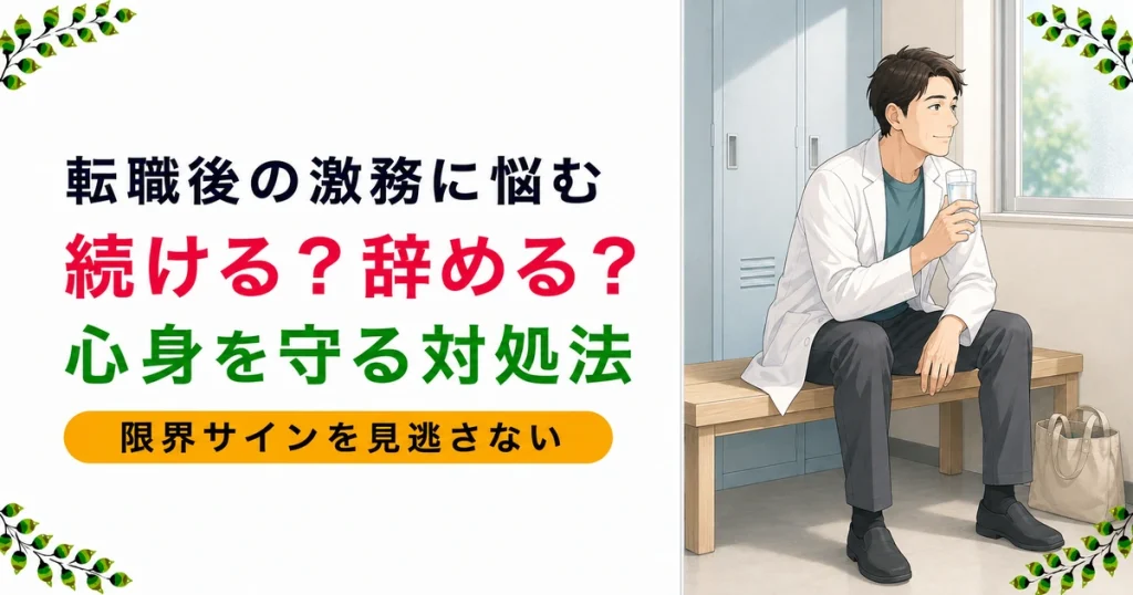 薬剤師が転職後の激務に悩んだときの対処法｜心身を守る働き方と判断軸