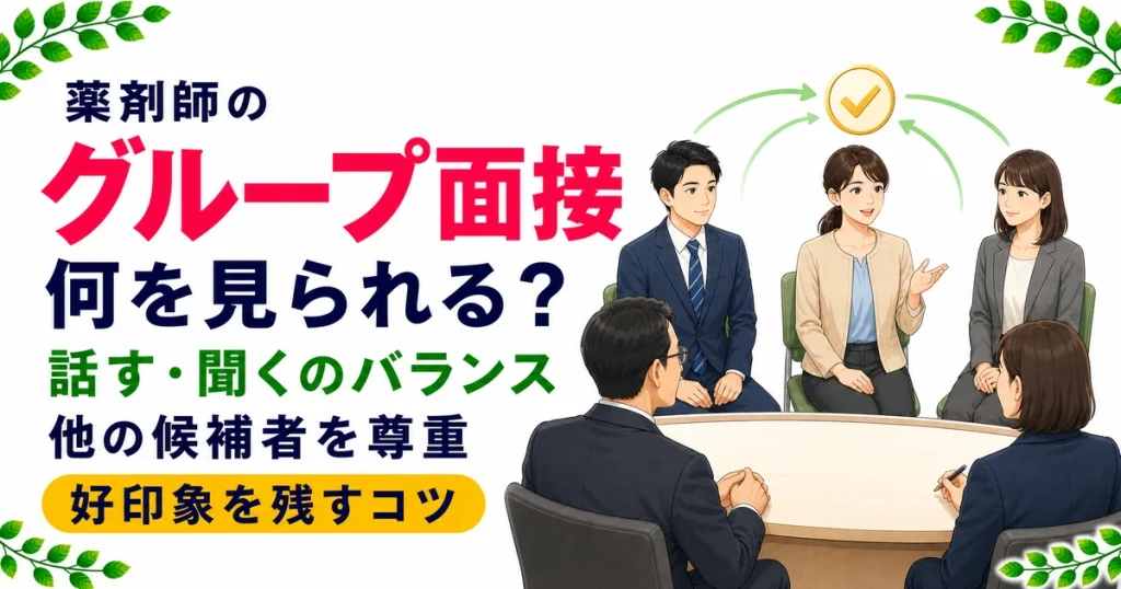 薬剤師のグループ面接の対策｜進め方・コツ・気をつけることを解説