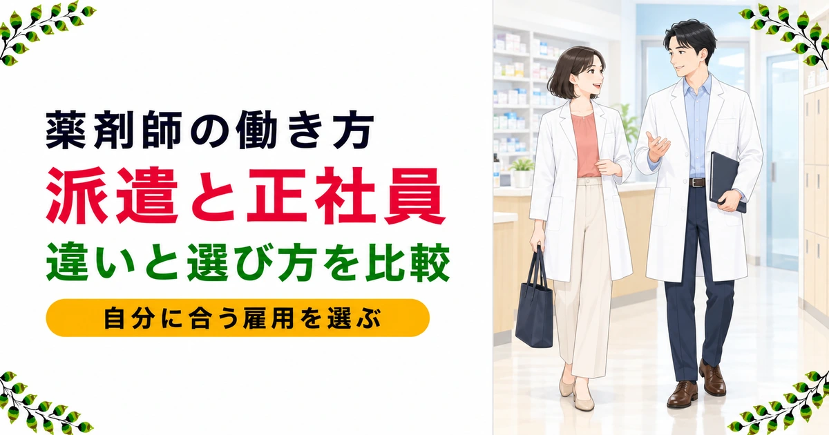 薬剤師は派遣と正社員どっちがいい？転職での選び方を比較