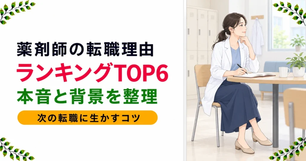 薬剤師の転職理由ランキングTOP6｜本音と背景・次に生かすコツを解説