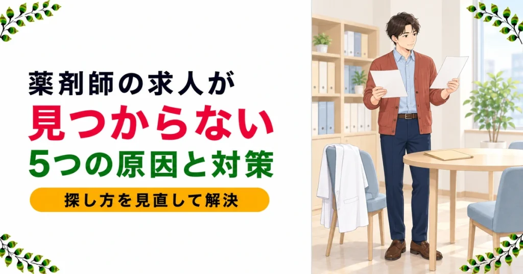 薬剤師の求人が見つからないときの対処法｜5つの原因と解決策