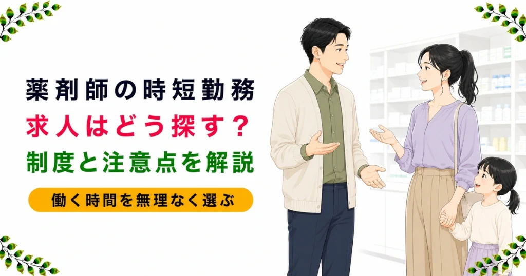 薬剤師の時短勤務求人の探し方｜制度の基礎と転職の注意点を解説