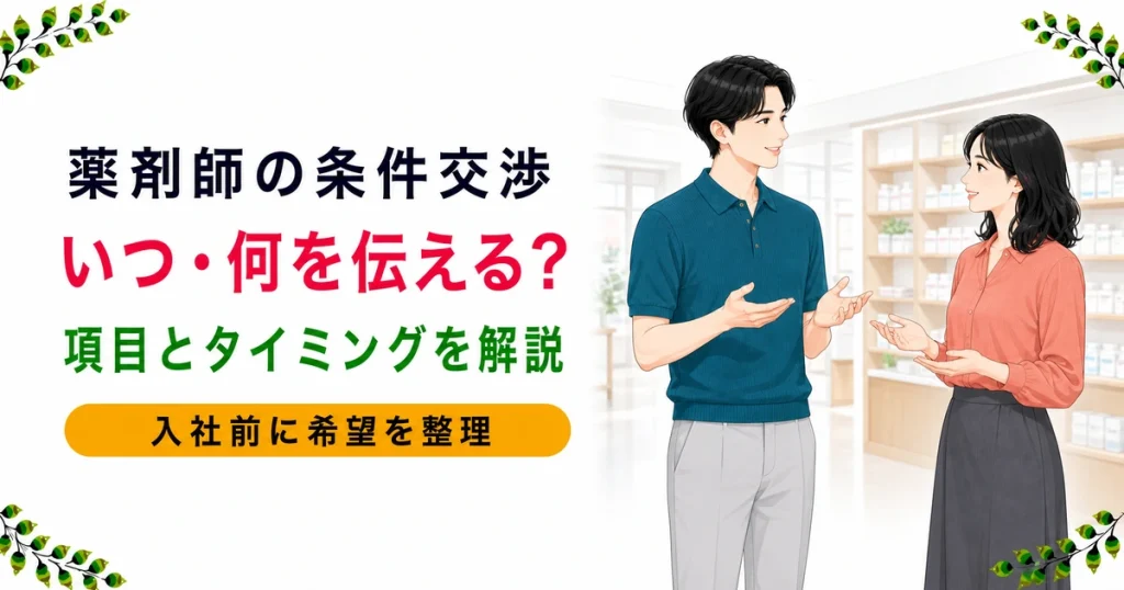 剤師の入社前の条件交渉は可能？交渉できる項目とタイミングを解説