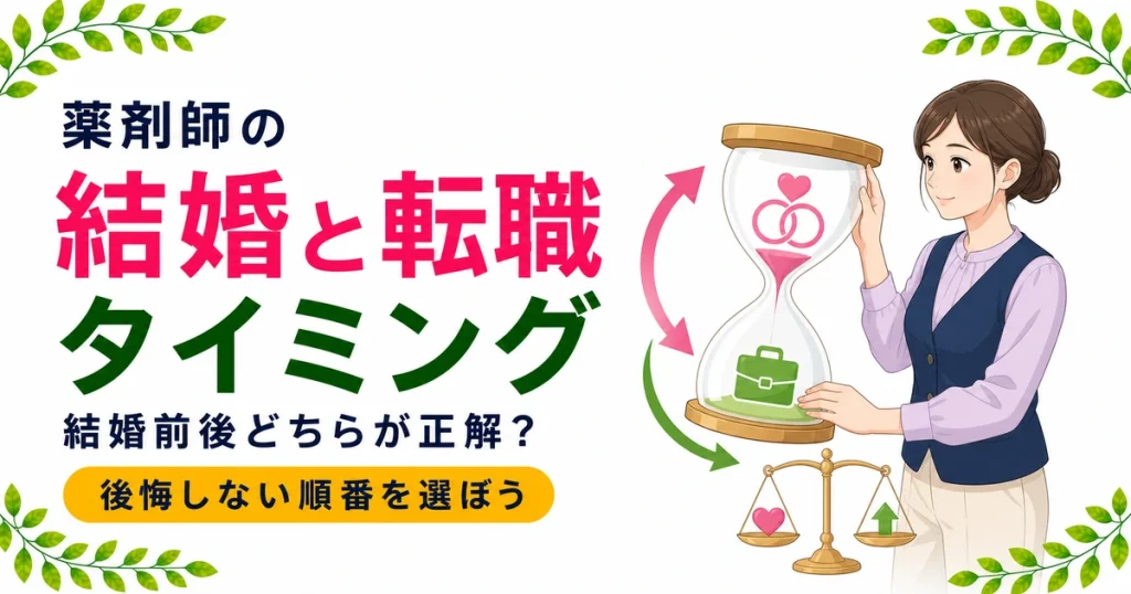 薬剤師の結婚と転職のタイミング｜結婚前後どちらが正解か現役薬剤師が解説