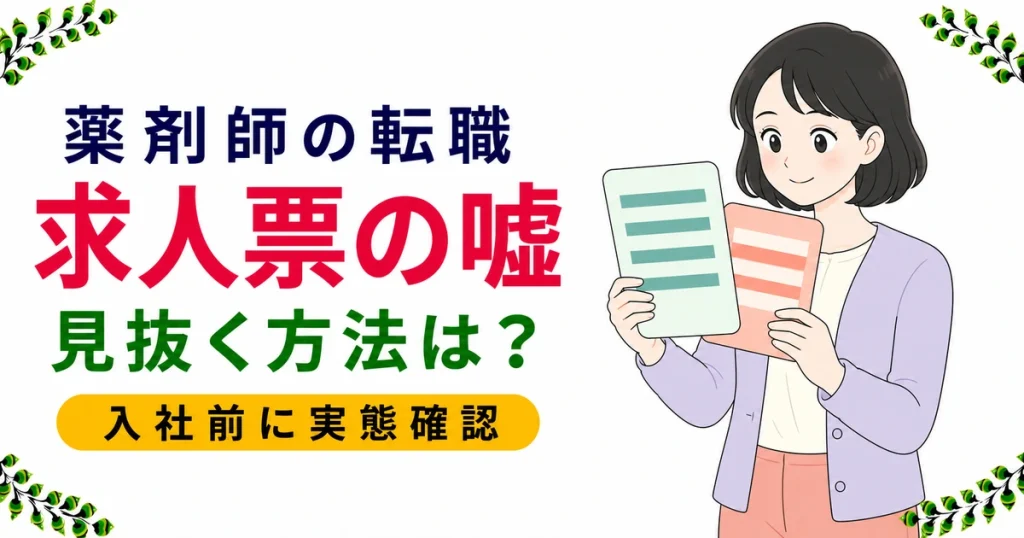 薬剤師の求人票の見抜き方｜注意したい表現と、法律で決まっている表示のルール【現役薬剤師解説】