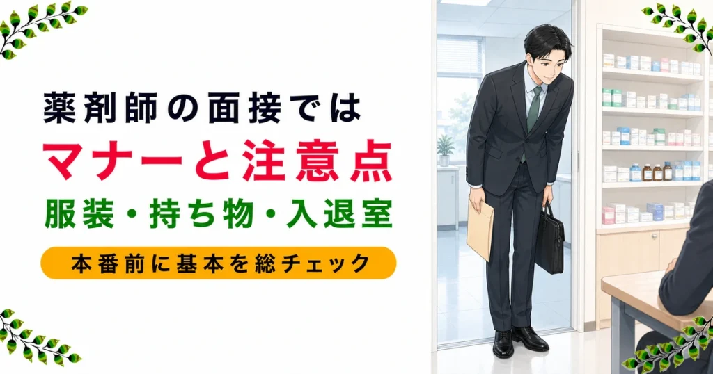 薬剤師の面接マナーと注意点｜服装・持ち物・入退室を完全解説