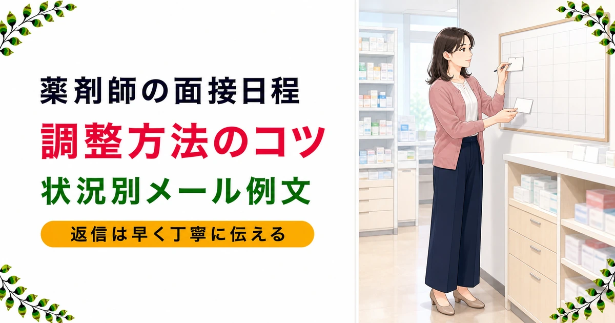 薬剤師の面接日程の調整方法|状況別メール文例とコツ