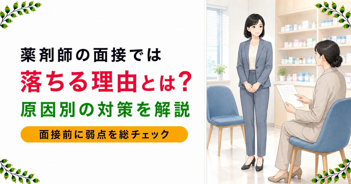 薬剤師が面接で落ちる理由とは?原因別の対策を現役薬剤師が解説