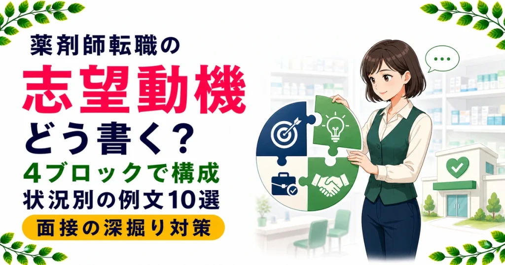 薬剤師 転職の志望動機｜書き方・例文10選・面接対策まで徹底解説