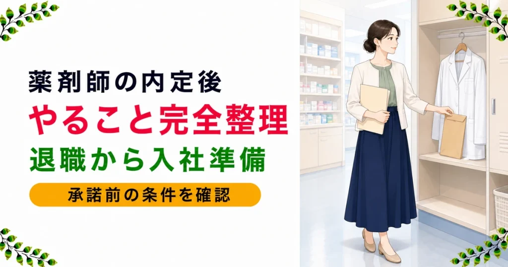 薬剤師の内定後にやること完全まとめ｜承諾前の確認・退職申し出・有給消化・入社書類・保険薬剤師登録変更・住民税の落とし穴まで現役薬剤師が解説