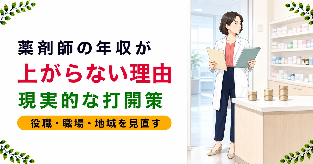 薬剤師の年収が上がらない理由とは?打開策を現役薬剤師が解説