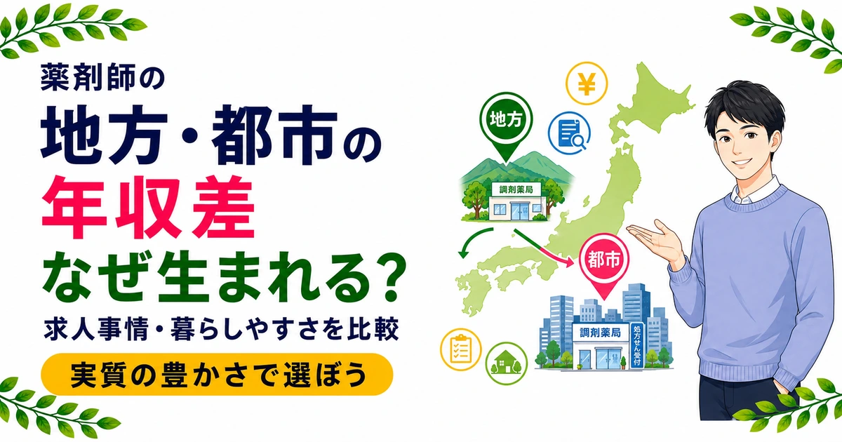 薬剤師の年収は地方と都市でどう違う?差の理由と選び方を現役が解説
