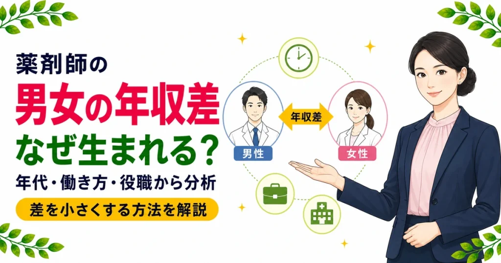 薬剤師の男女の年収差は約95万円｜実態と解消策を現役が解説