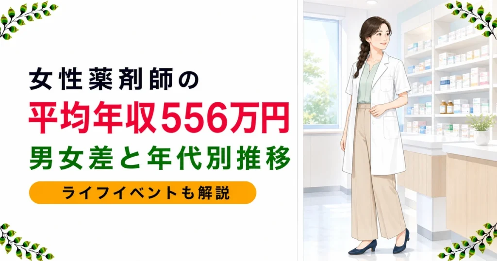 女性薬剤師の平均年収は約556万円｜男女差の理由・年代別推移・ライフイベントの影響・年収を上げる4つの戦略を現役薬剤師が解説