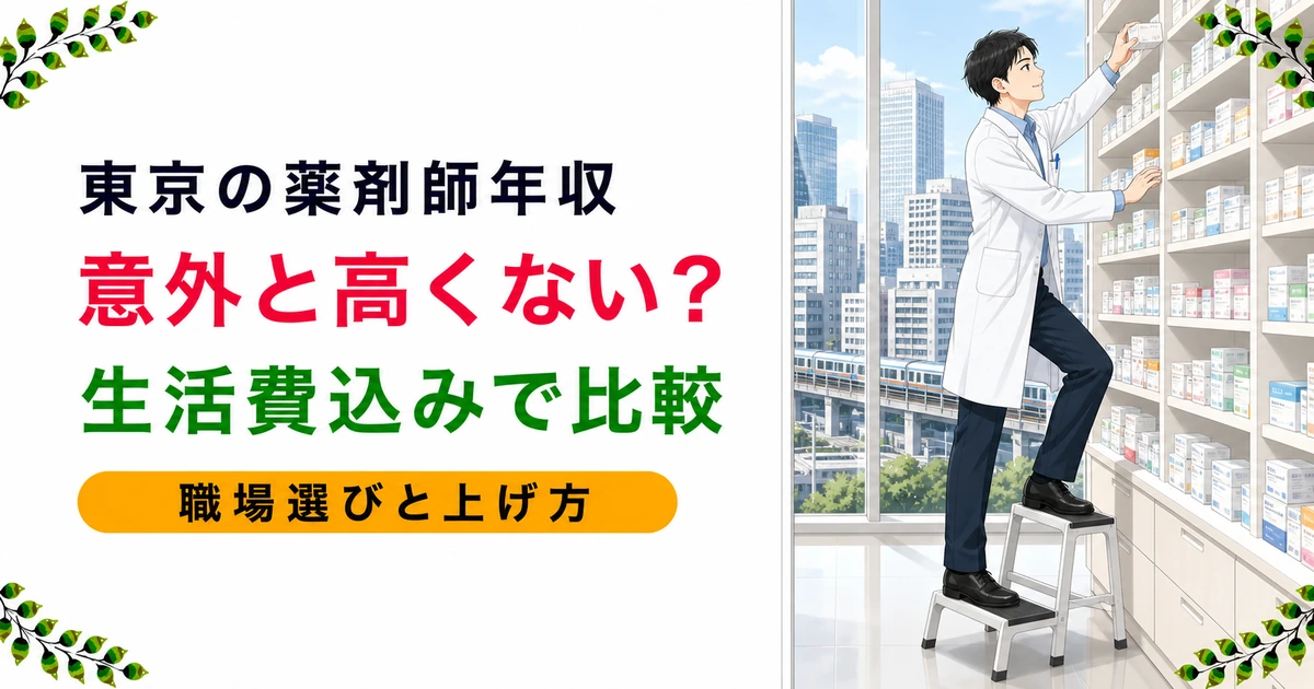 東京の薬剤師の年収相場は?意外と高くない理由と上げ方を現役が解説