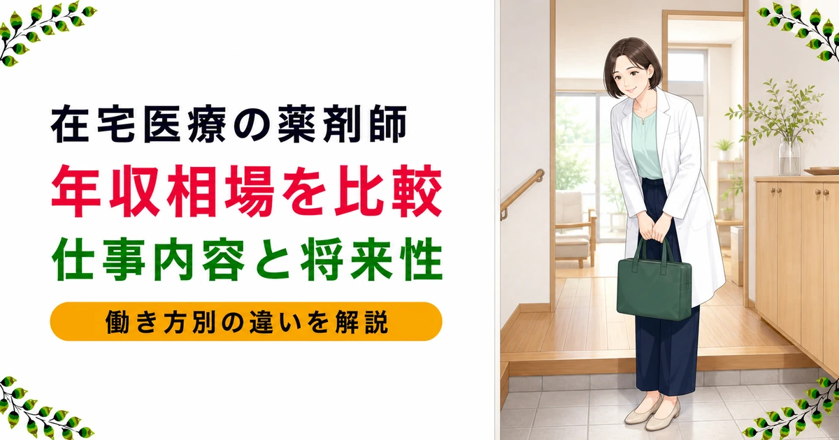 在宅医療の薬剤師の年収相場は?働き方別の違いと将来性を解説