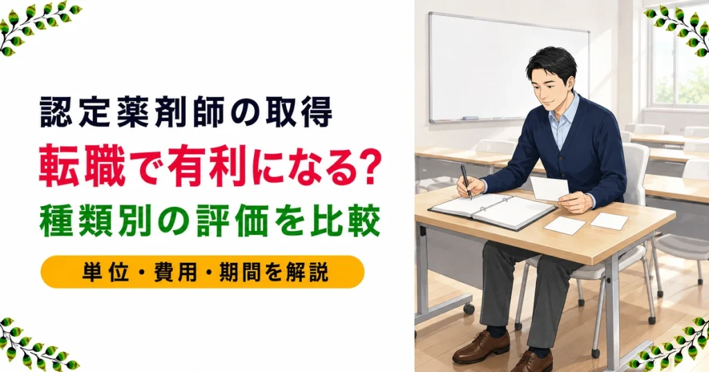 認定薬剤師の取得と転職への影響｜研修認定は有利にならない？種類別評価と取得方法