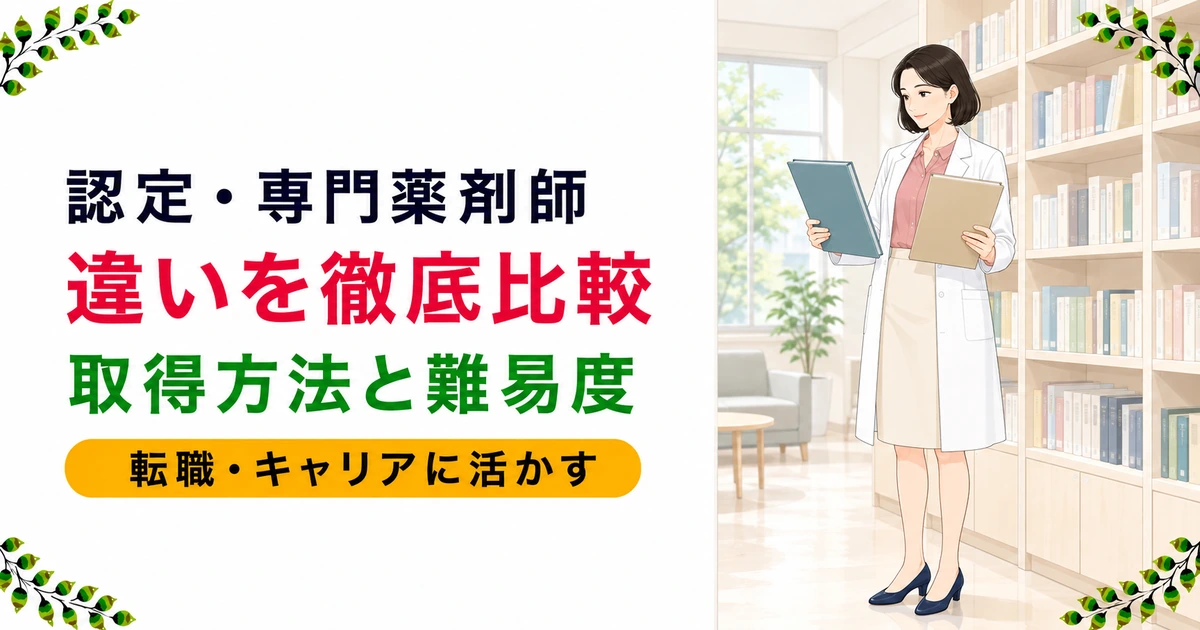 認定薬剤師と専門薬剤師の違いは?取得方法とキャリアへの活かし方を解説