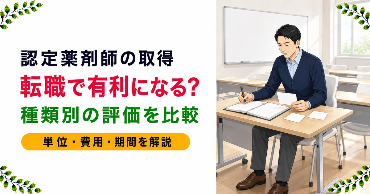 認定薬剤師の取得と転職への影響｜研修認定は有利にならない？種類別評価と取得方法