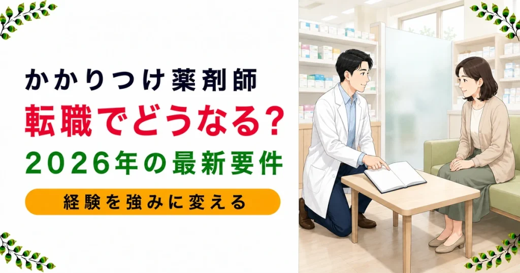 かかりつけ薬剤師は転職に影響する？2026年改定の最新要件