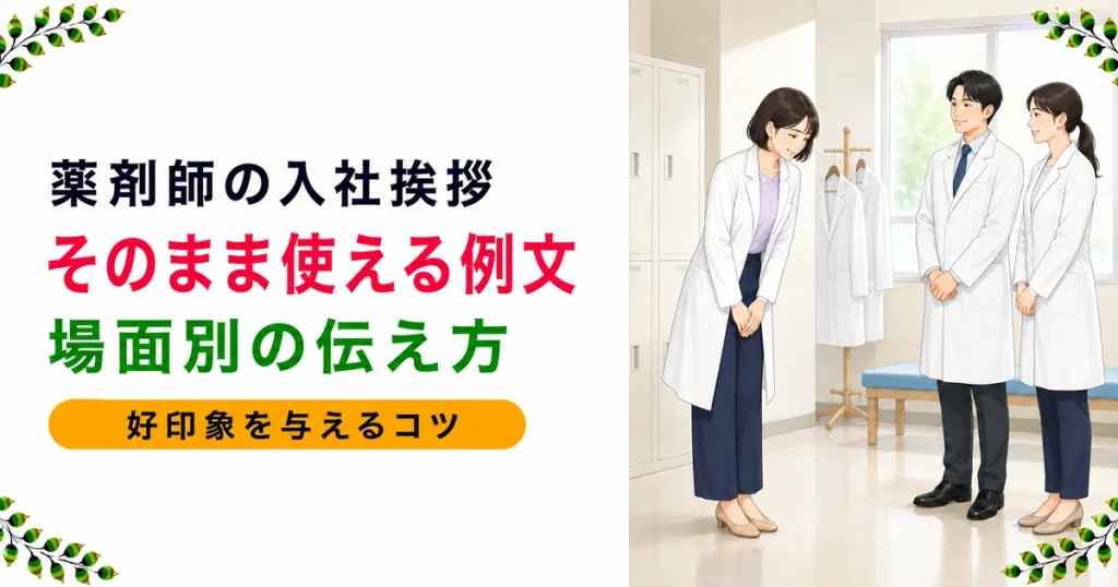 薬剤師の入社後の挨拶文例｜そのまま使える場面別の例文と注意点を解説