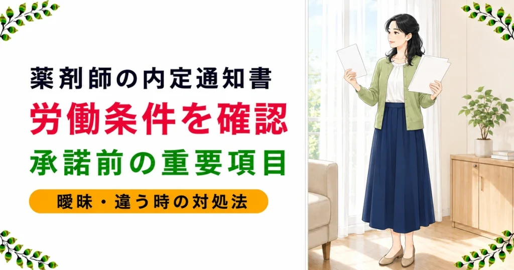 薬剤師の内定通知書と労働条件｜承諾前に確認すべき項目