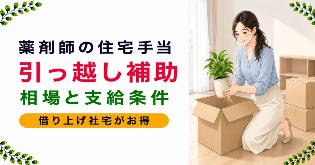 薬剤師の住宅手当・引っ越し補助｜相場と社宅がお得な理由