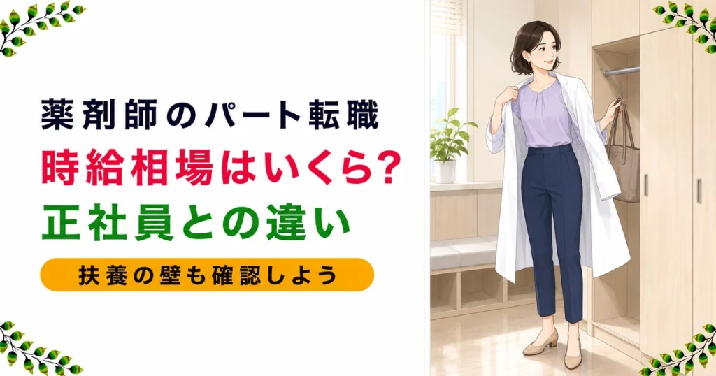 薬剤師のパート転職完全ガイド｜時給相場・正社員との違い・扶養の壁を解説