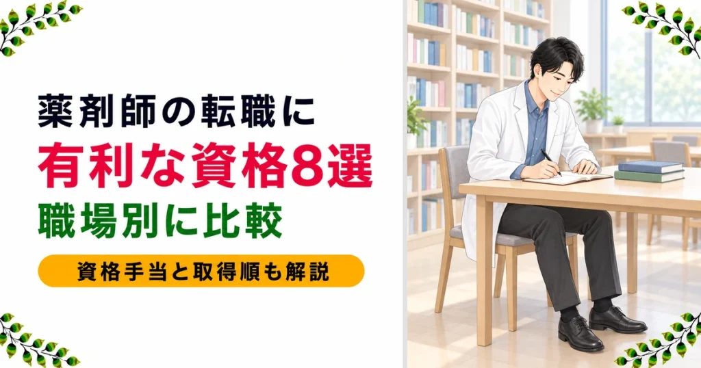 薬剤師の転職に有利な資格8選｜調剤薬局・病院・在宅・製薬会社の職場別おすすめと資格手当の相場を現役薬剤師が解説