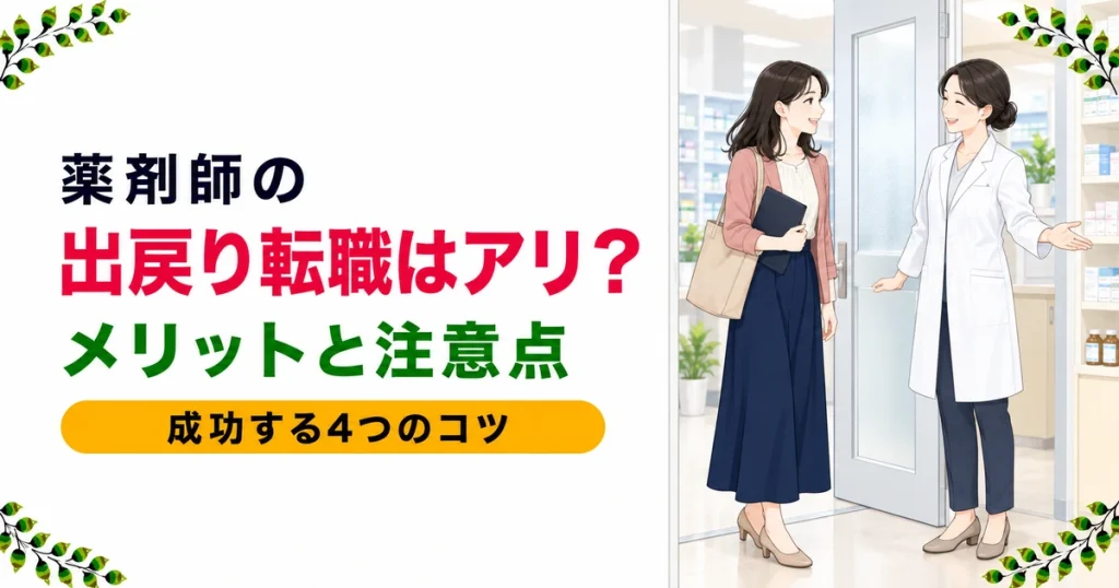 薬剤師の出戻り転職はアリ？メリットと注意点・成功のコツを解説