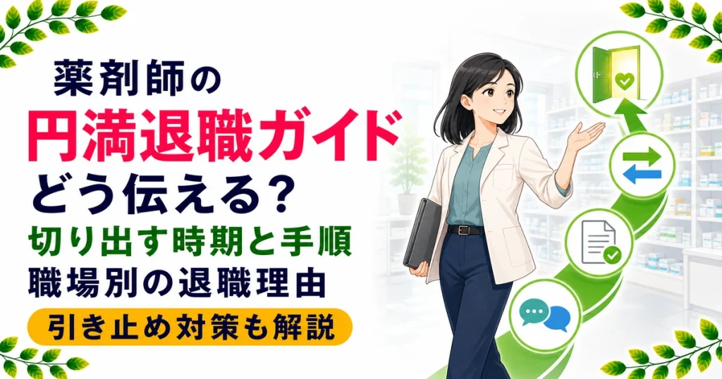 薬剤師の退職の伝え方・円満退職ガイド【職場別例文・引き止め台本付き】