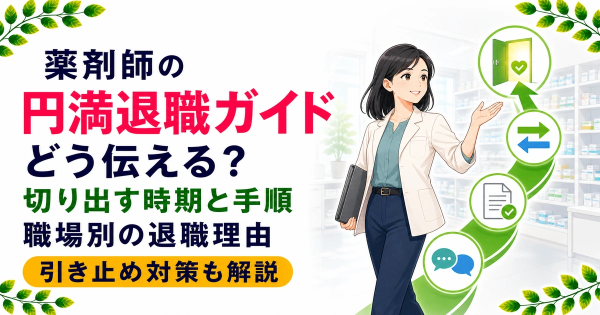 薬剤師の退職の伝え方・円満退職ガイド【職場別例文・引き止め台本付き】