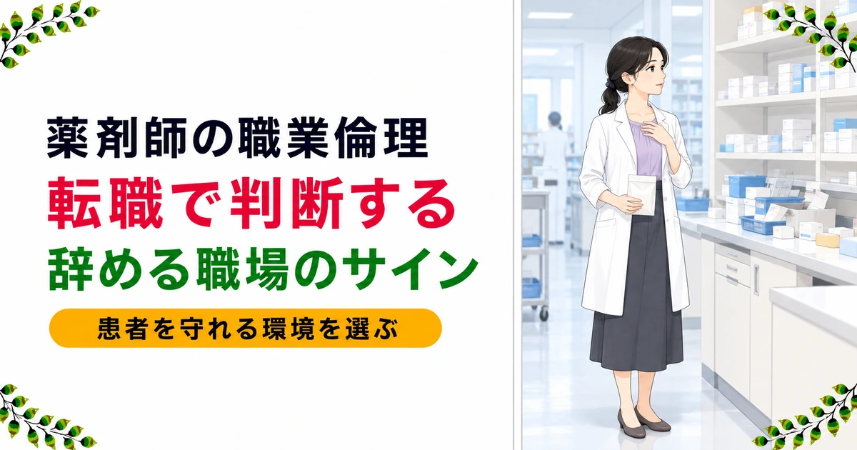 薬剤師の倫理で転職を判断｜辞めるべき職場のサインとは