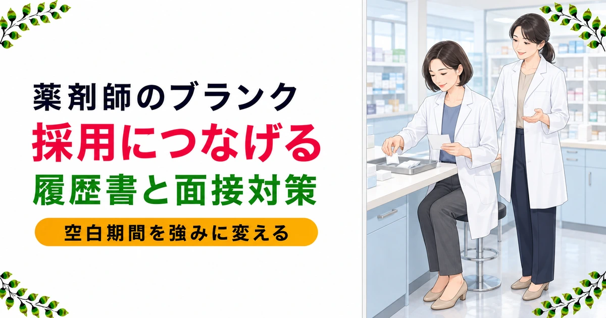 薬剤師はブランクがあっても採用される|履歴書の書き方・期間別4段階の対策・理由別5パターンの例文・面接のPREP法を現役薬剤師が解説