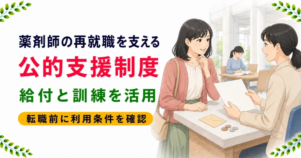 薬剤師が使える転職・再就職の公的支援制度まとめ｜給付と訓練