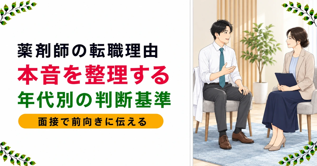 薬剤師が転職したい理由ランキング7選｜年代別の傾向・判断基準・面接の言い換え例文