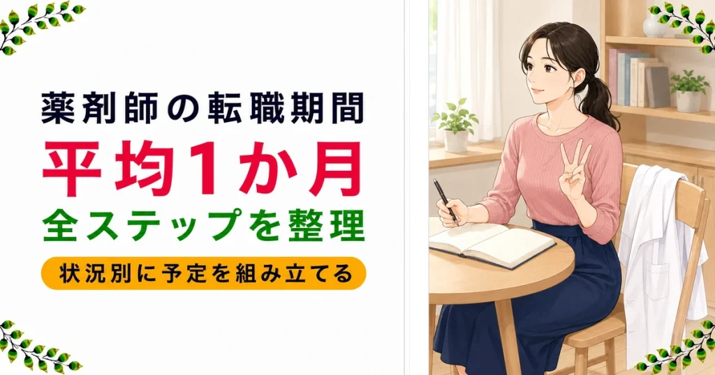 薬剤師の転職期間とスケジュールの立て方｜平均1ヶ月の全ステップ・状況別プランを現役薬剤師が解説