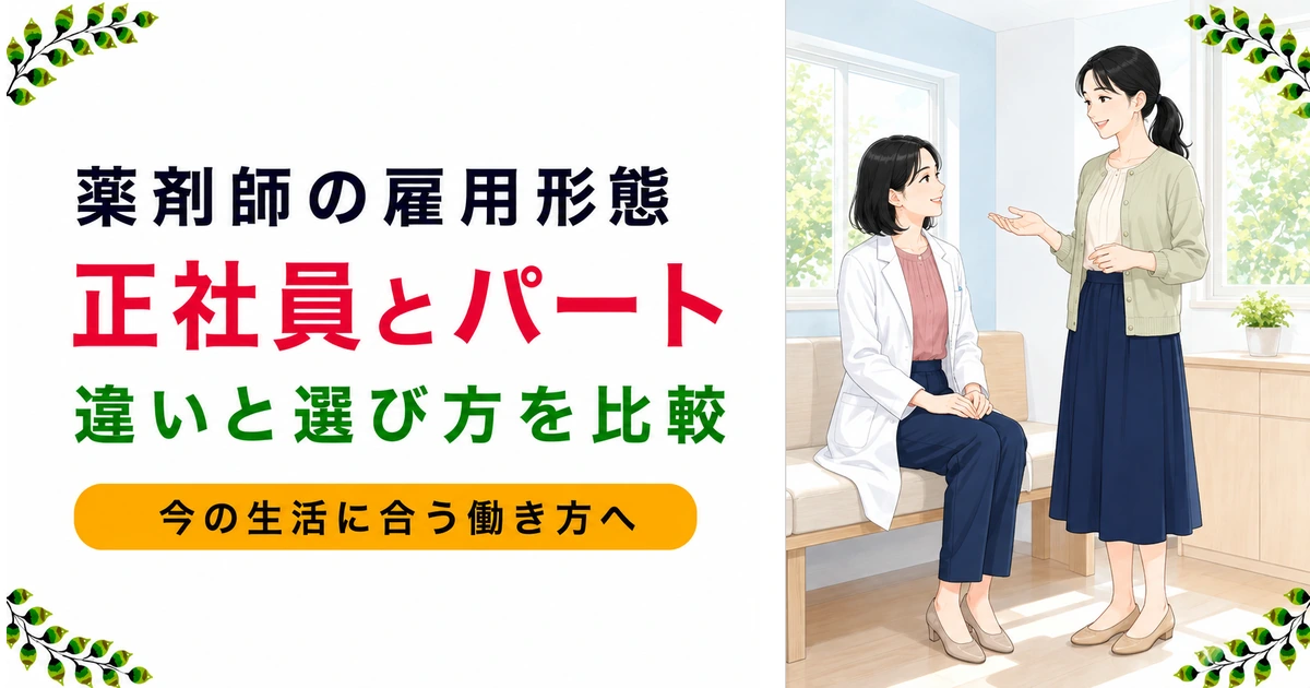 薬剤師の正社員とパートを徹底比較｜違いと選び方を現役が解説