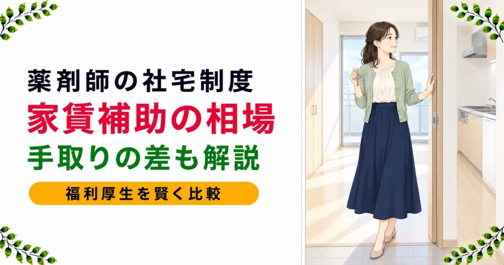 薬剤師の社宅・家賃補助は転職でどう見る？相場と手取りが変わる理由を解説