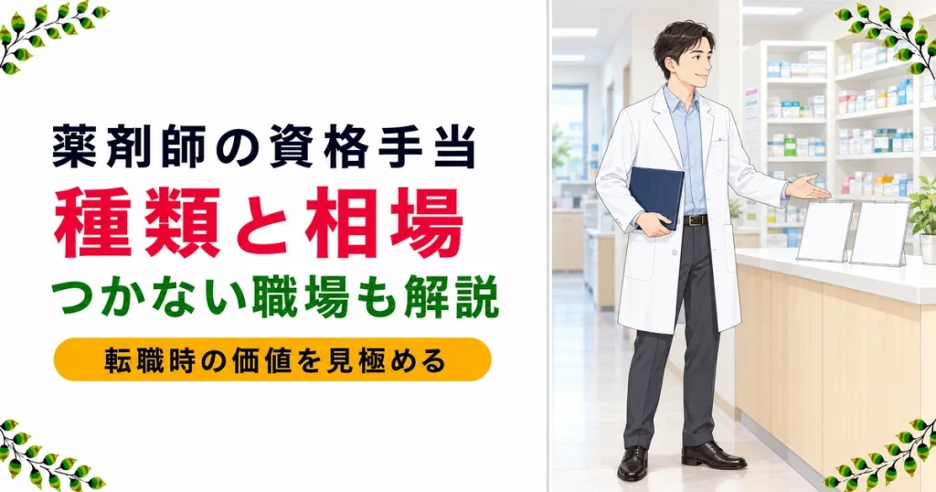 薬剤師の資格手当の種類と相場は？つかない職場・転職での価値まで解説